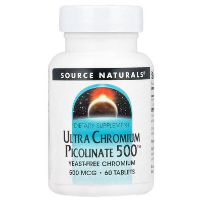 源美,Ultra Chromium Picolinate 500™, 500 mcg, 60 Tablets