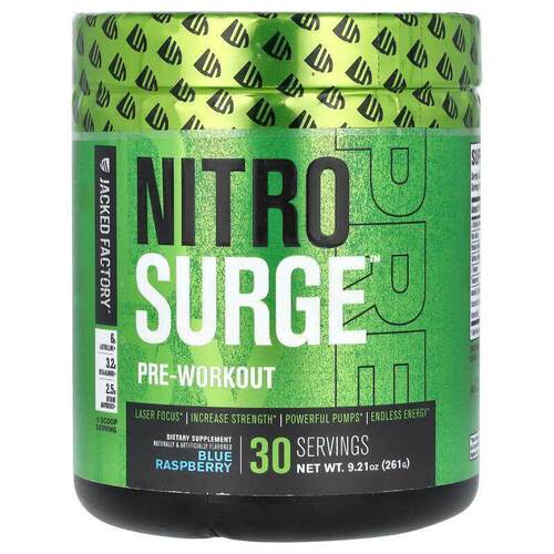 Jacked Factory,Nitro Surge，锻炼前配方，棉花糖，8.99 盎司（2
