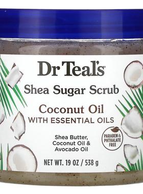 Dr. Teals,乳木果磨砂霜，椰子油与精油，19 盎司（538 克）