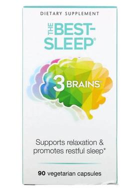 Natural Factors,3 Brains，优质睡眠，90 粒素食胶囊