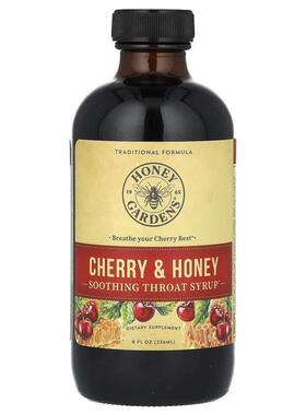 Honey Gardens,Soothing Throat Syrup, Cherry &amp;amp; Ho