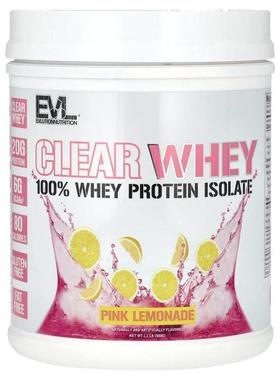 EVL,Clear Whey, 100% Whey Protein Isolate, Pink Lemonade