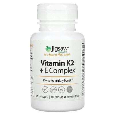 Jigsaw Health,Vitamin K2 + E Complex , 60 Softgels