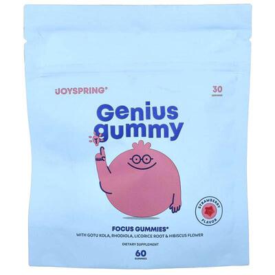JoySpring,Genius Gummy, Strawberry, 60 Gummies