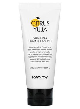 Farmstay,Citrus Yuja, Vitalizing Foam Cleansing, 3.38 fl oz