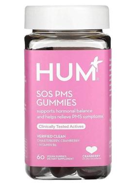 HUM Nutrition,SOS PMS 软糖，蔓越莓味，60 粒全素软糖