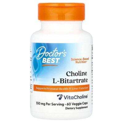 Doctor's Best,Choline L-Bitartrate, 550 mg, 60 Veggie Caps (