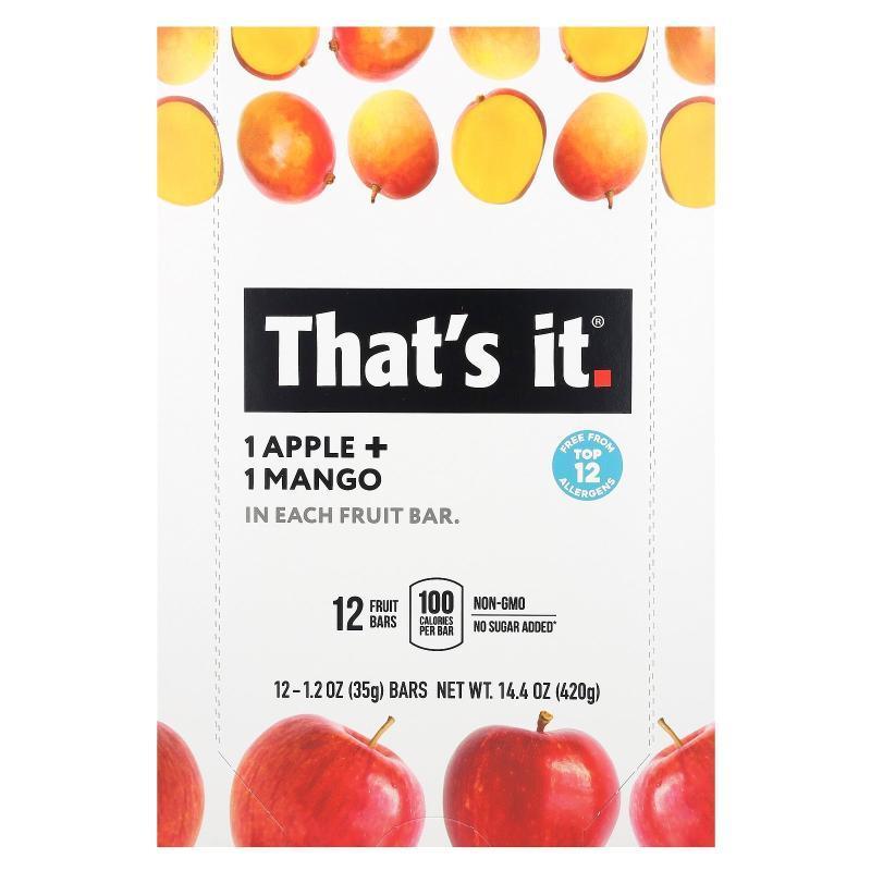 That's It,Fruit Bar, Apple + Pear, 12 Bars