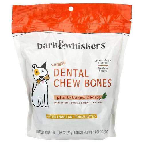 Mercola博士,Dental Chew Bones, For Adult Dogs, Veggie, 15 Bo