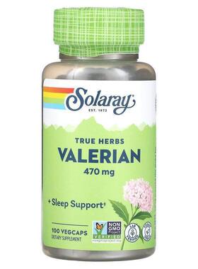 Solaray,True Herbs, Valerian, 470 mg, 180 VegCaps
