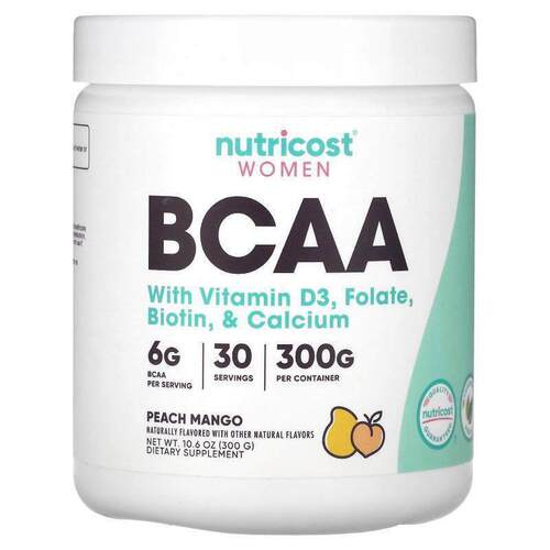 Nutricost,Women, BCAA, Peach Mango, 10.6 oz (300 g)