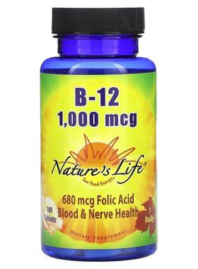 Nature's Life,B-12, 1,000 mcg, 100 Tablets