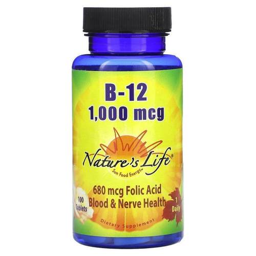 Nature's Life,B-12, 1,000 mcg, 100 Tablets