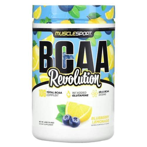 MuscleSport,BCAA, Revolution, Blueberry Lemonade, 15.9 oz (4