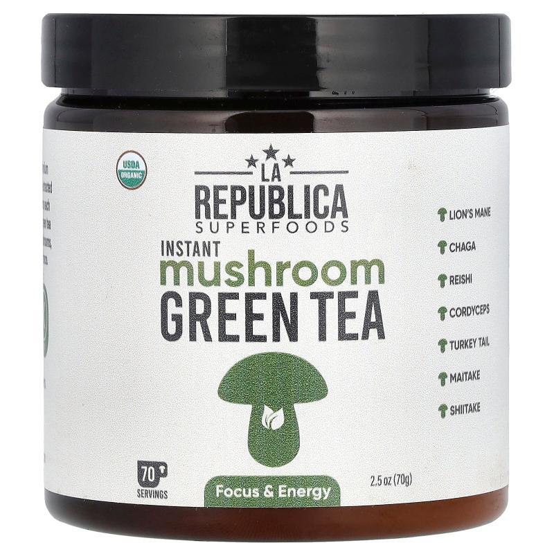 LA Republica,Instant Mushroom Green Tea, 2.5 oz (70 g)