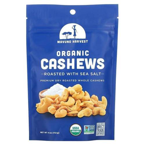 Mavuno Harvest,Organic Cashews, Roasted with Sea Salt