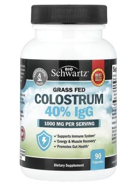 BioSchwartz,Grass Fed Colostrum 40% IgG, 90 Capsules (500 mg