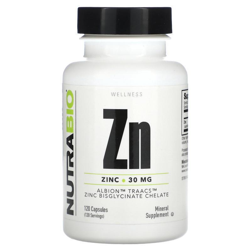 Nutrabio Labs,Zn，锌，30 毫克，120 粒胶囊