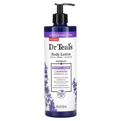 Dr. Teals,Body Lotion, Soothe &amp; Sleep, Lavender, 18