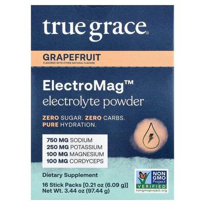 True Grace,ElectroMag™, Electrolyte Powder, Grapefruit, 16 S