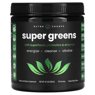 NutraChamps,Super Greens,天然浆果味,9.1 盎司(258 克)