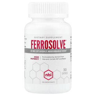 NBI Health,Ferrosolve®, High Potency, 30 Capsules