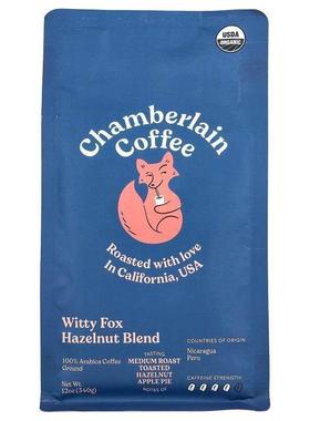 Chamberlain Coffee,Witty Fox Hazelnut Blend, Ground, Medium