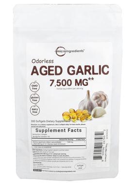 Micro Ingredients,Odorless Aged Garlic, 7,500 mg, 300 Softge
