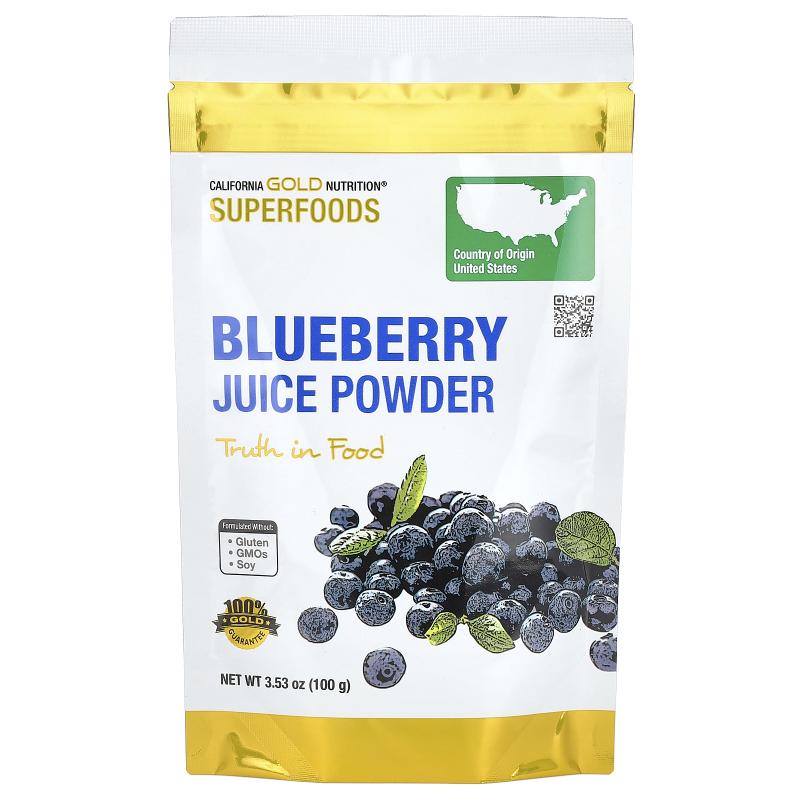 California Gold Nutrition,SUPERFOODS  - 蓝莓汁粉，3.53 盎司1