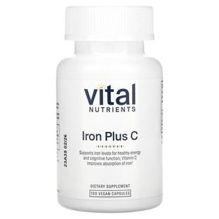 Plus Iron 100 Capsules Vital Vegan Nutrients
