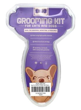 Ruff 'N Ruffus,猫犬美容套装，凝胶耙和指甲钳，紫色，1 个凝胶
