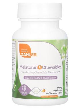 Zahler,Melatonin Chewables, Orange, 5 mg, 60 Chewable Tablet