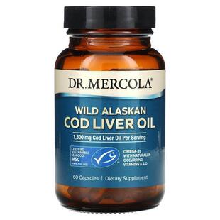 Mercola博士,Wild Alaskan Cod Liver Oil, 650 mg , 60 Capsules