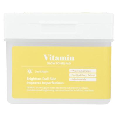 Dermal,Vitamin Glow Toner Pad, 120 Cotton Pads, 6.08 fl oz (