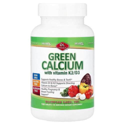 博奥维,Green Calcium with Vitamin K2/D3, 100 Tablets