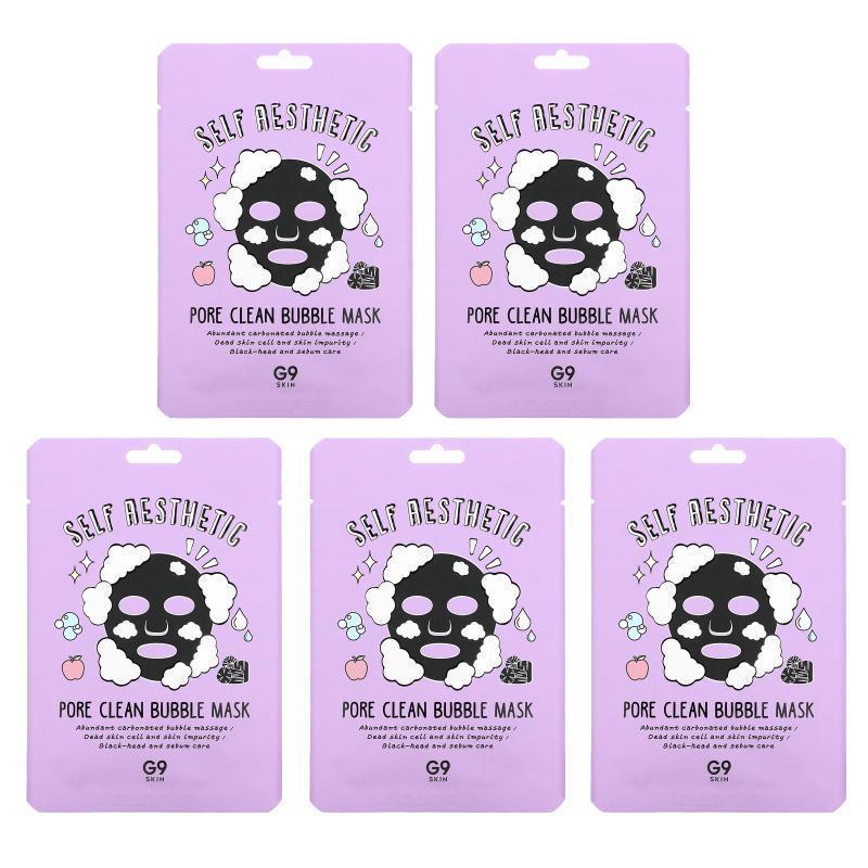 G9skin,自我美容，活氧泡泡清洁美容面膜，5 片，每片 0.78 盎司2