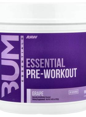 Raw Nutrition,Bum, Essentials Pre-Workout, Grape, 14.92 oz (