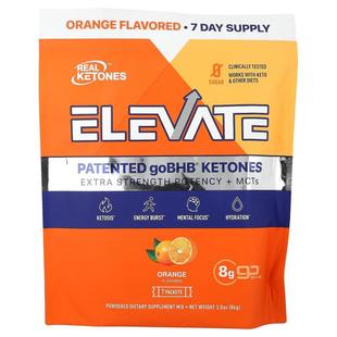 Real Ketones,Elevate, Powdered Mix, Orange, 7 Packets, 0.43