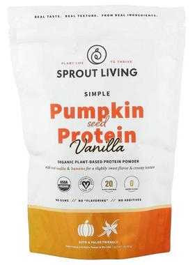 Sprout Living,Simple Pumpkin Seed Protein, Vanilla, 1 lb (45