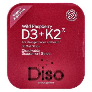 Diso,Vitamin D3 + K2, Wild Raspberry, 30 Oral Strips
