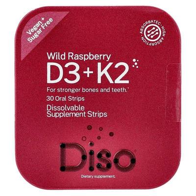 Diso,Vitamin D3 + K2, Wild Raspberry, 30 Oral Strips