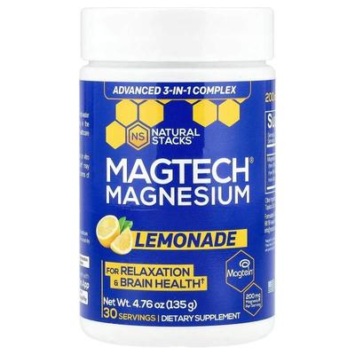 Natural Stacks,MagTech® Magnesium, Lemonade, 4.76 oz (135 g)