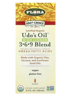 Flora Udo's Choice®欧米伽 3/6/9 混合物富含木酚素升眼部肝脏健
