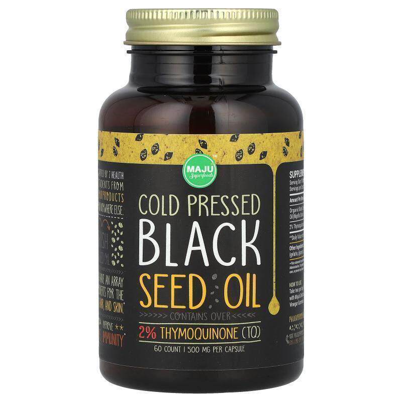 Maju Superfoods,冷榨黑籽油，500 毫克，60 粒胶囊