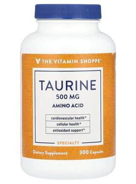 The Vitamin Shoppe,Taurine, 500 mg, 300 Capsules