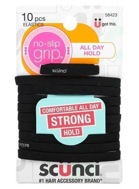 Scunci防滑皮筋舒适全天保持黑色