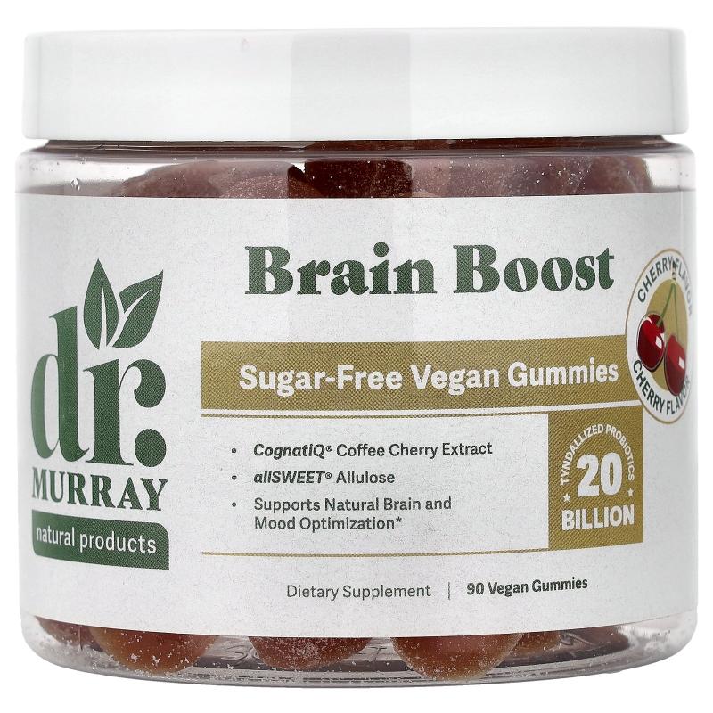 Dr. Murray's,Brain Boost Gummies, Cherry, 90 Vegan Gummies