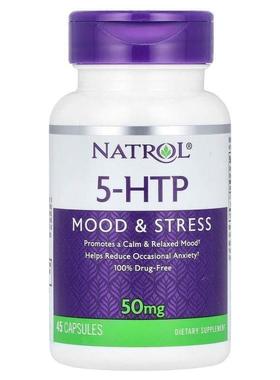 Natrol,5-HTP，情绪与和压力，50 毫克，45 粒胶囊