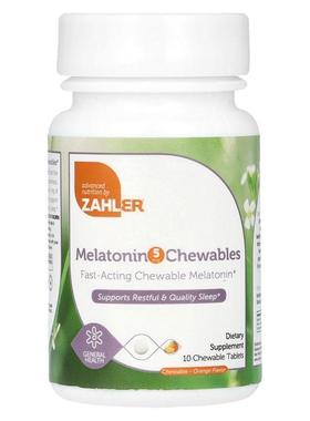 Zahler,Melatonin Chewables, Orange, 5 mg, 10 Chewable Tablet