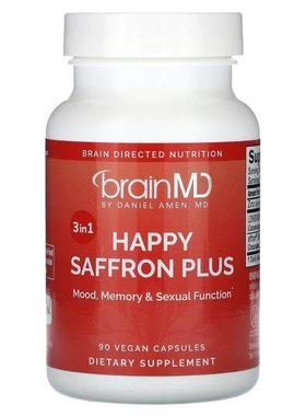 BrainMD,Happy Saffron Plus, 90 Vegan Capsules